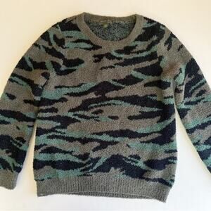 Barefoot Dreams CozyChic Seaside Crew Neck Pullover Green Camo